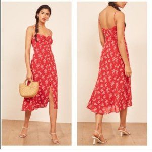 Reformation Floral Red Dress Sz 4